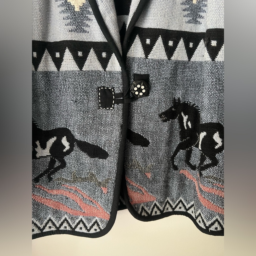 Vintage Southwestern 100% cotton horse jacket - Picture 3 of 7